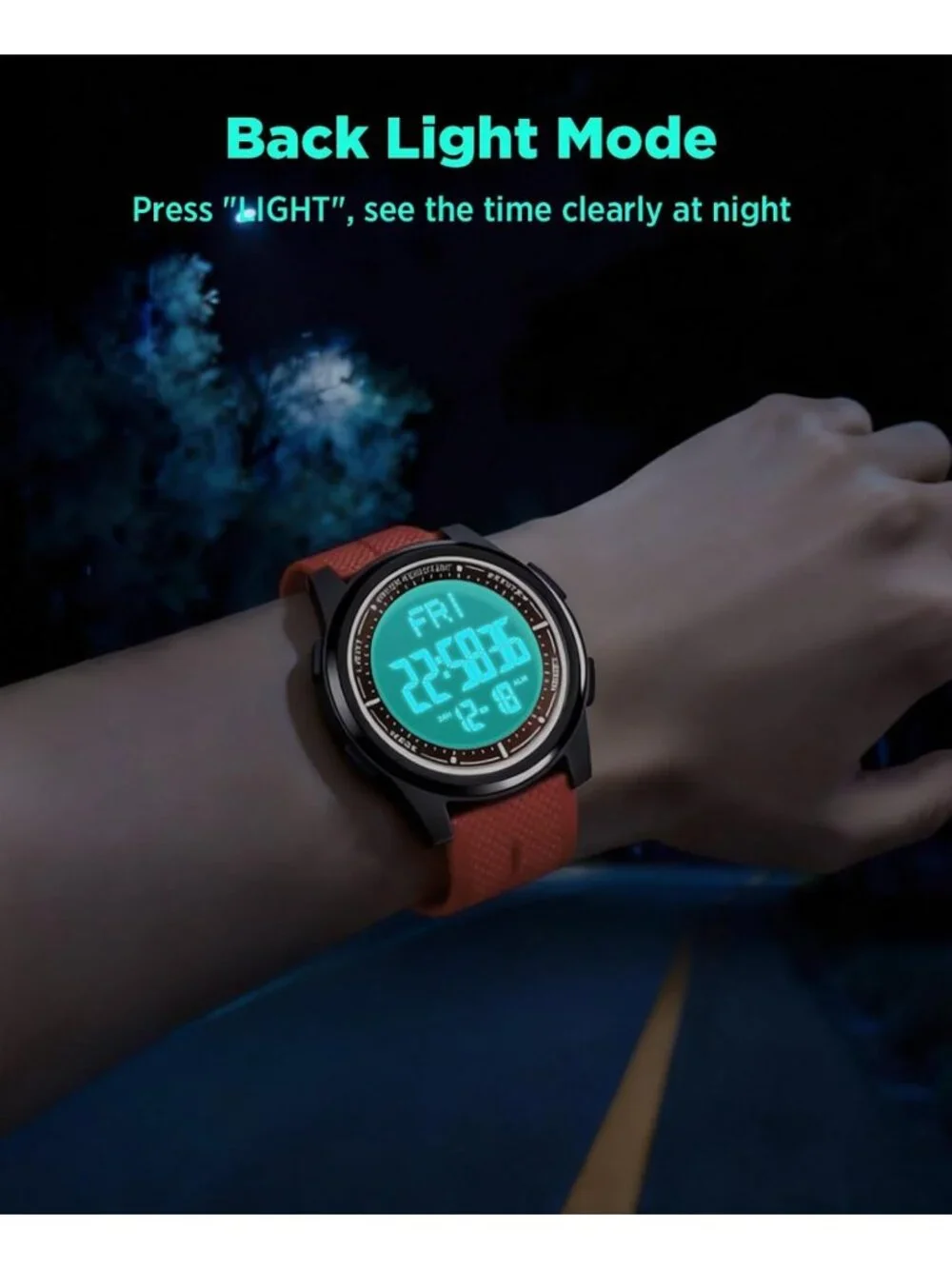Ultra-Thin Waterproof Digital Sports Watch for Men & Women - 50M, Lightweight